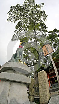 Stone statue of Buddha, deity, sacred animal and creature