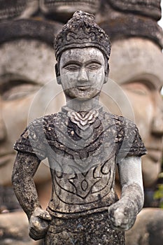 Stone statue of Buddhist influence in Laos