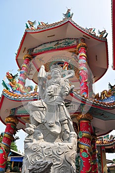 Stone statue in Chinese shrine in Thailand.