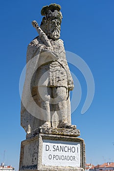 stone statue depicting D. Sancho I, the settler belonging to the episcopal garden of the city of Castelo Branco.