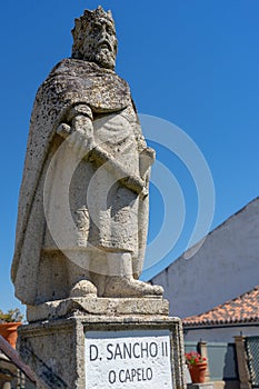 stone statue depicting D. Sancho II the chapel belonging to the episcopal garden of the city of Castelo Branco.