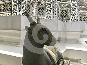 Stone Statue of a Goat at Wat Arun - Temple of Dawn