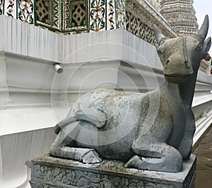 Stone Statue of a Goat at Wat Arun - Temple of Dawn