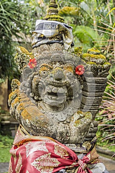 Stone statue inside the Royal palace, Ubud, Bali, Indonesia