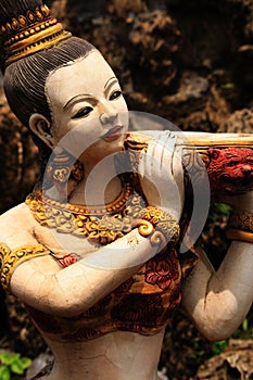 Stone statue of a lady, Thailand.
