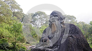 Stone statue of laozi on qingyuanshan mountain, adobe rgb