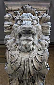 Stone statue of a lion