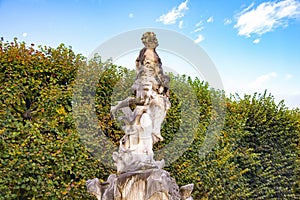 View of Stone statue in Mirabell Garden in Salzburg, Austria