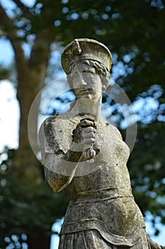 Stone statue - Portmerion Village in Wales