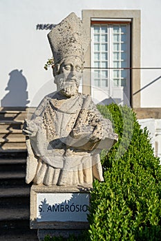 stone statue representing the prudence belonging to the episcopal garden of the city of Castelo Branco