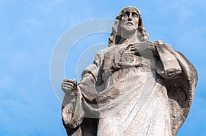 Stone statue of Sacred Heart of Jesus