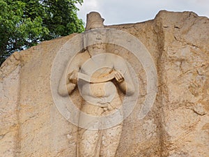 Stone statue of Sri Lankan King at Potgul Vihara in Polonnaruwa