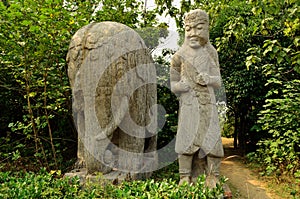 Stone Statues of Elephant and Keeper- Song Dynasty Tombs, China