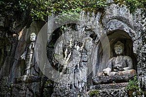 Stone statues on feilai peak