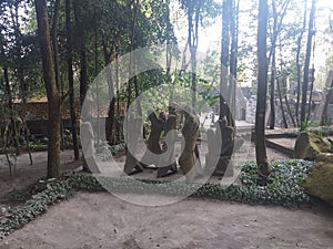 Stone statues at Ullen Sentalu Museum, Jogjakarta, Indonesia