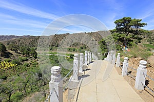 Stone step on hill of wudangzhao temple in baotou city, adobe rgb