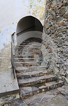 Stone steps in ancient castle