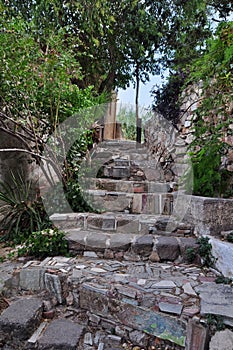 Stone steps with ancient symbols