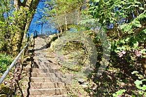 Stone steps in the countryside.
