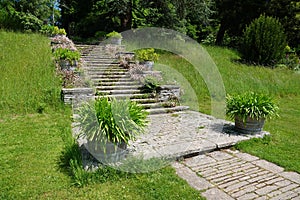 Stone steps at historic English house