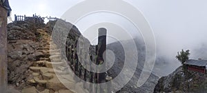 Stone steps near the crater on Tangkuban Prahu Mountain