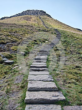 Stone steps near Ingleborough in the Yorkshire Dales