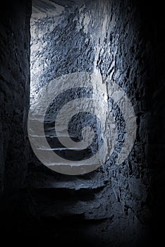 Stone steps in underground castte