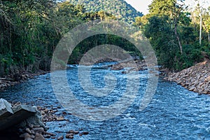 Stone stream in Tres Barras district Santa Maria RS Brazil photo