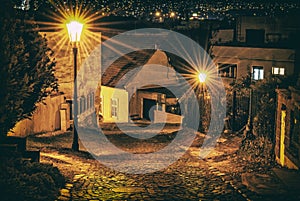 Stone street from Nitra castle, Slovakia, analog filter