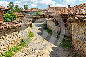 Stone street in a stone village in the Balkan mountains of Bulgaria