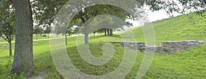 Stone Structure in Park Setting