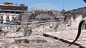 Stone structure of the Templo Mayor in Mexico City