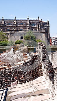 Stone structure of the Templo Mayor in Mexico City