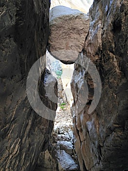 Stone stuck between rocks