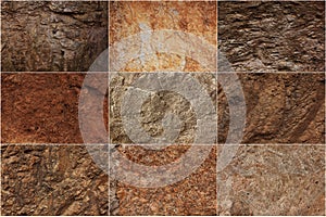 Stone surfaces of different textures