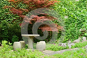 Stone table and chairs
