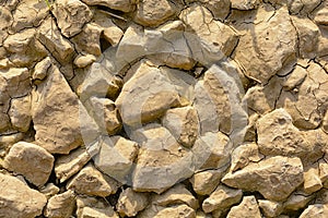 Stone texture of dry crack on the ground in drought season