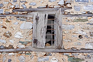 Stone texture of old Greece house