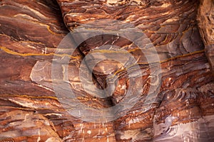 Stone texture with red colours in Petra