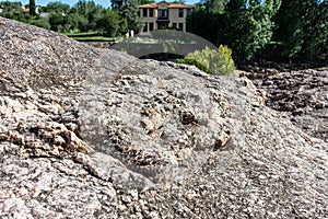 Stone texture of rock formations close up