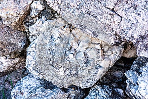 Stone texture of rock formations close up