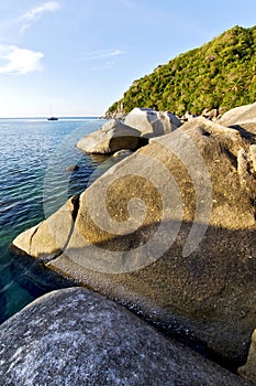 stone in thailand kho tao bay abstract of a blue lagoon south