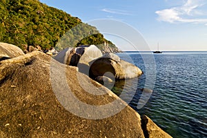 Stone thailand kho tao bay abstract of a blue lagoon