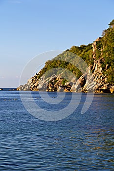 Stone in thailand kho tao bay abstract sea