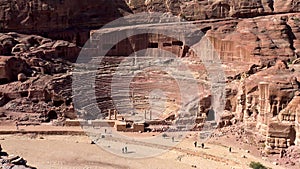 Stone theater in the ancien Nabatean city of Petra, Jordan.