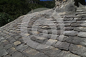 Stone tile roof