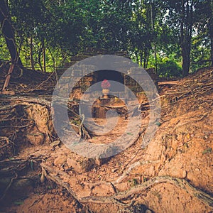 Stone tomb in Angkor, Siem Reap, Cambodia.