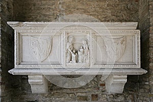 Stone tomb in Basilica in Aquileia