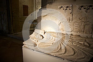 Stone tomb indoor Lleida cathedral