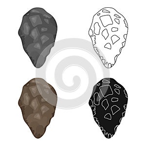 Stone tool icon in cartoon style isolated on white background. Stone age symbol stock vector illustration.